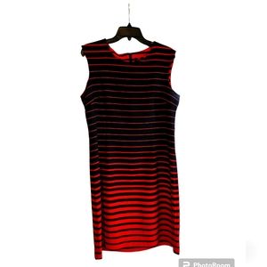 Orange and black causal work dress